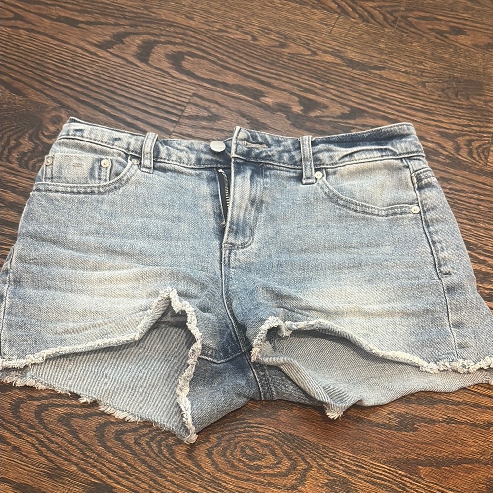 Denim Frayed Hem Women Shorts